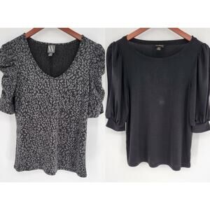 Worthington 2 piece Career Blouse Bundle Black Gray Women's XS